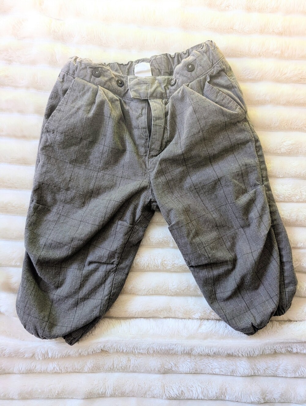 H&M Gray Plaid Baby Pants 6-9 Months